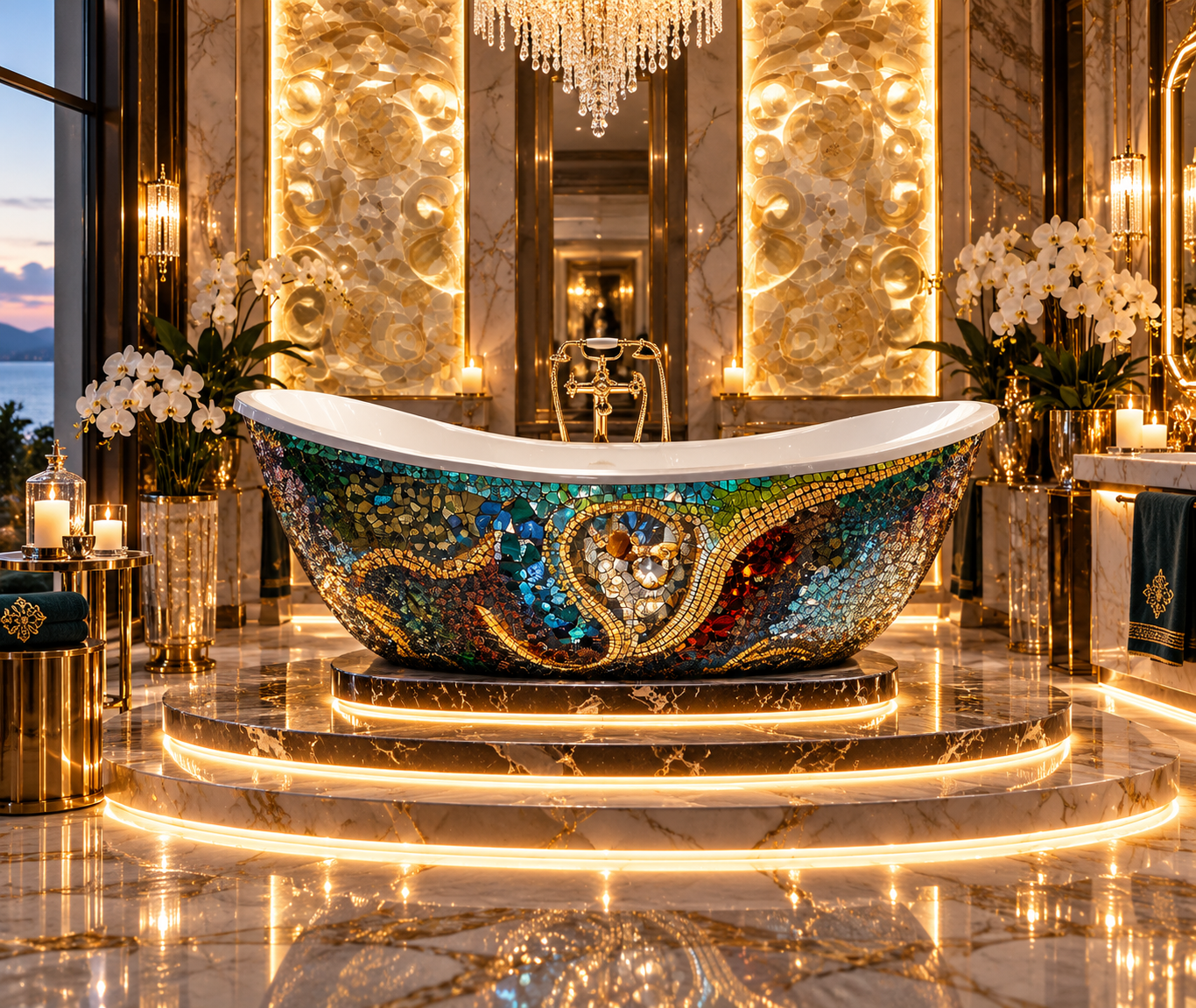 Iridescent Mosaic Bath