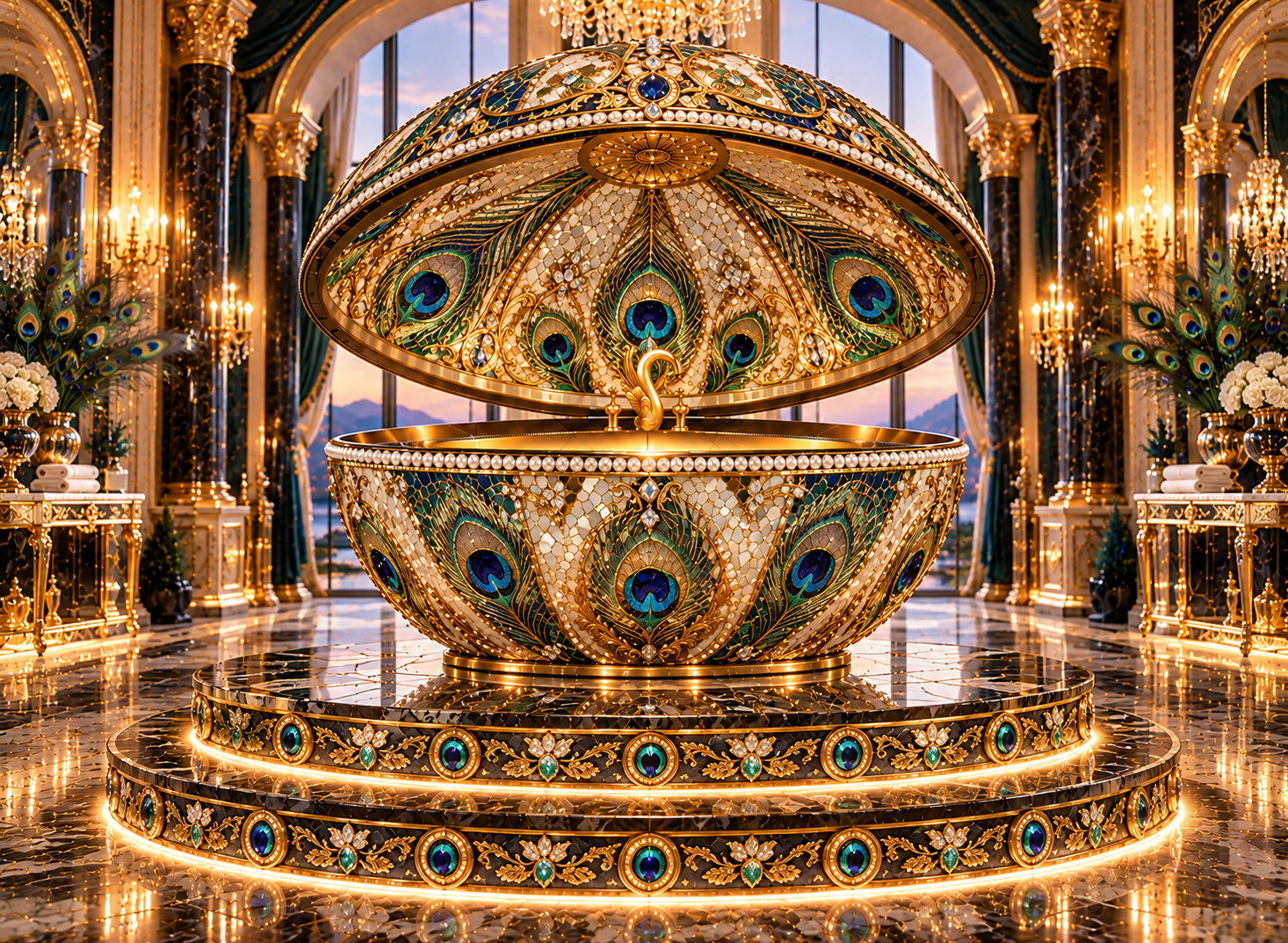 Jewelled Peacock Bathtub